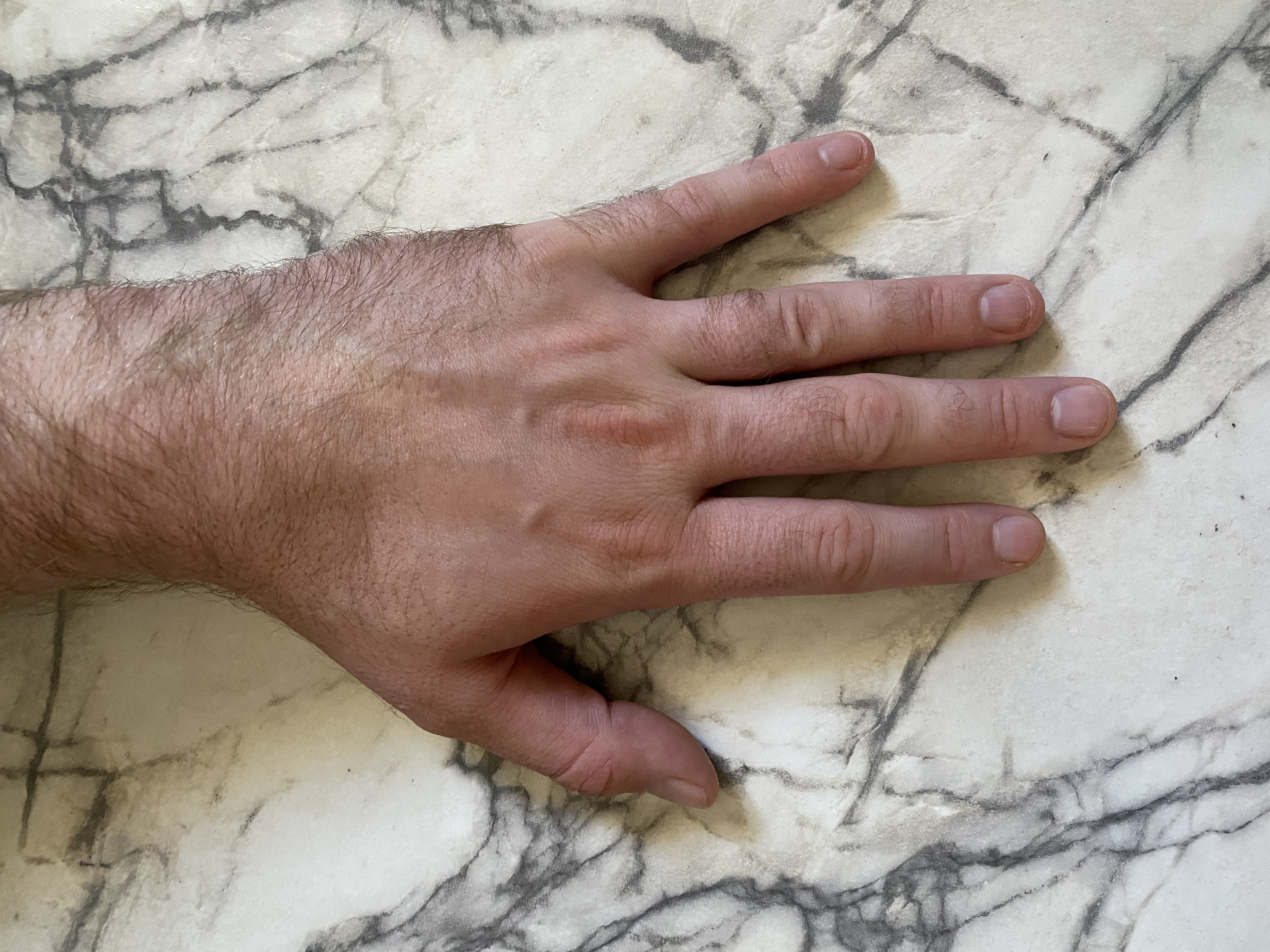 Close up of back of a man's right hand